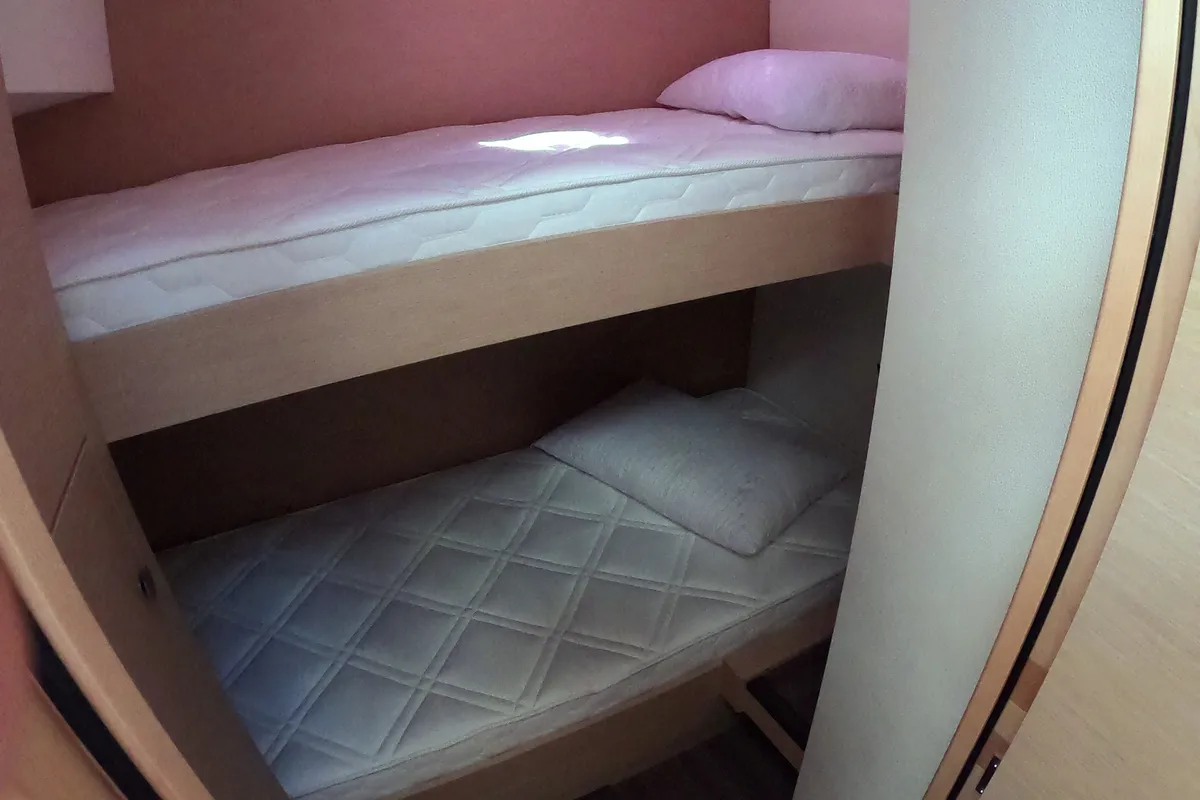 Cabin on Premium, a Fountaine Pajot Saona 47 catamaran at Castellammare del Golfo, Italy