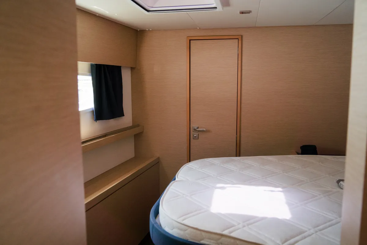 Cabin on Premium, a Fountaine Pajot Saona 47 catamaran at Castellammare del Golfo, Italy