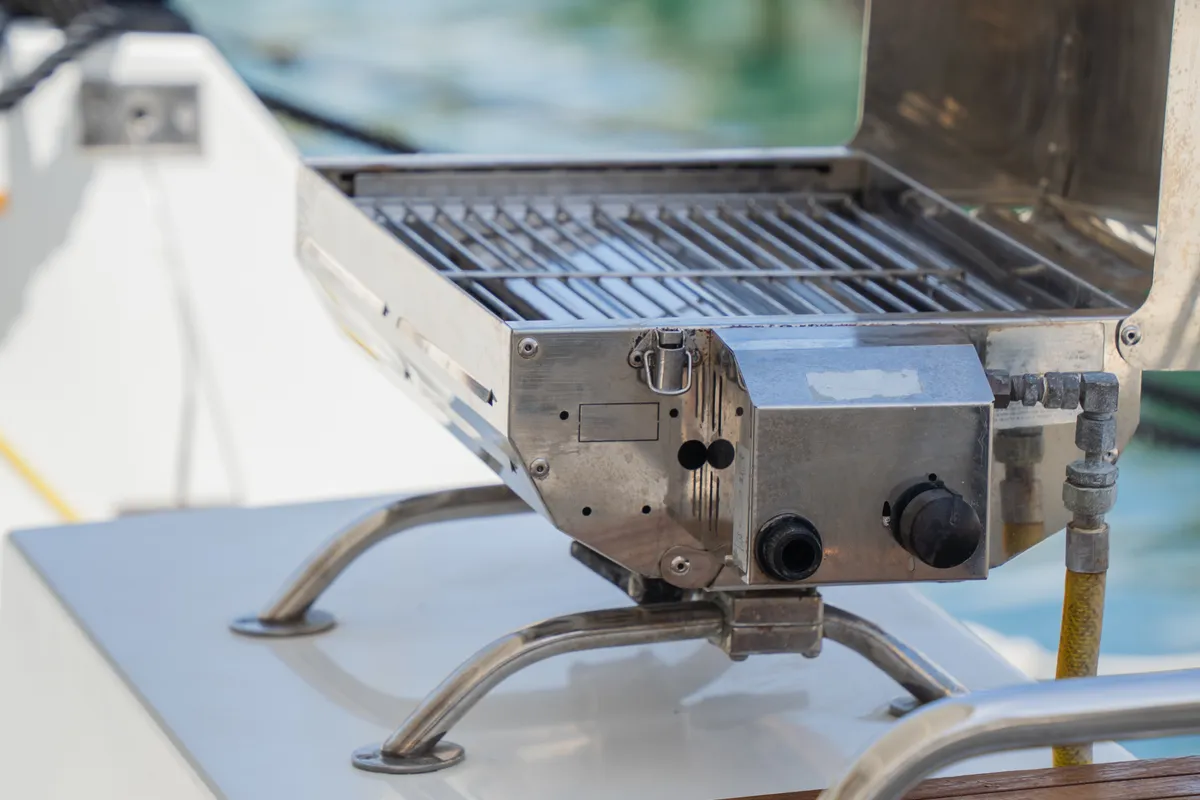 Premium, a Fountaine Pajot Saona 47 catamaran at Castellammare del Golfo, Italy