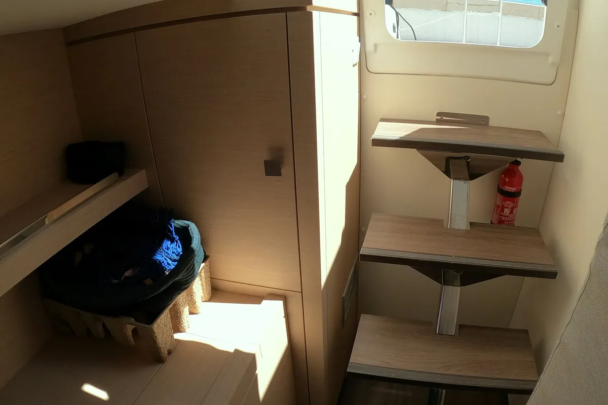 Premium, a Fountaine Pajot Saona 47 catamaran at Castellammare del Golfo, Italy