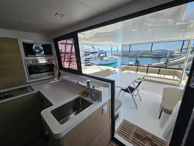 Galley of Thomas, a Aventura 37 catamaran at Novi Vinodolski, Croatia