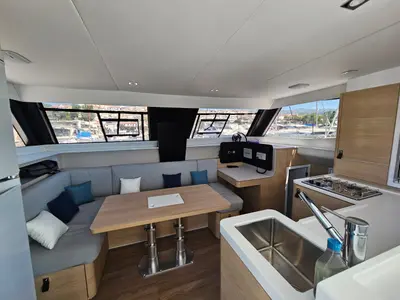 Salon of Thomas, a Aventura 37 catamaran at Novi Vinodolski, Croatia