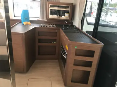 Galley of Zippiri, a Lagoon 42 catamaran at Olbia, Italy