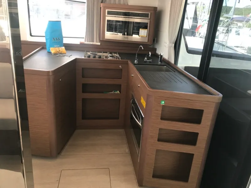 Galley of Zippiri, a Lagoon 42 catamaran at Olbia, Italy