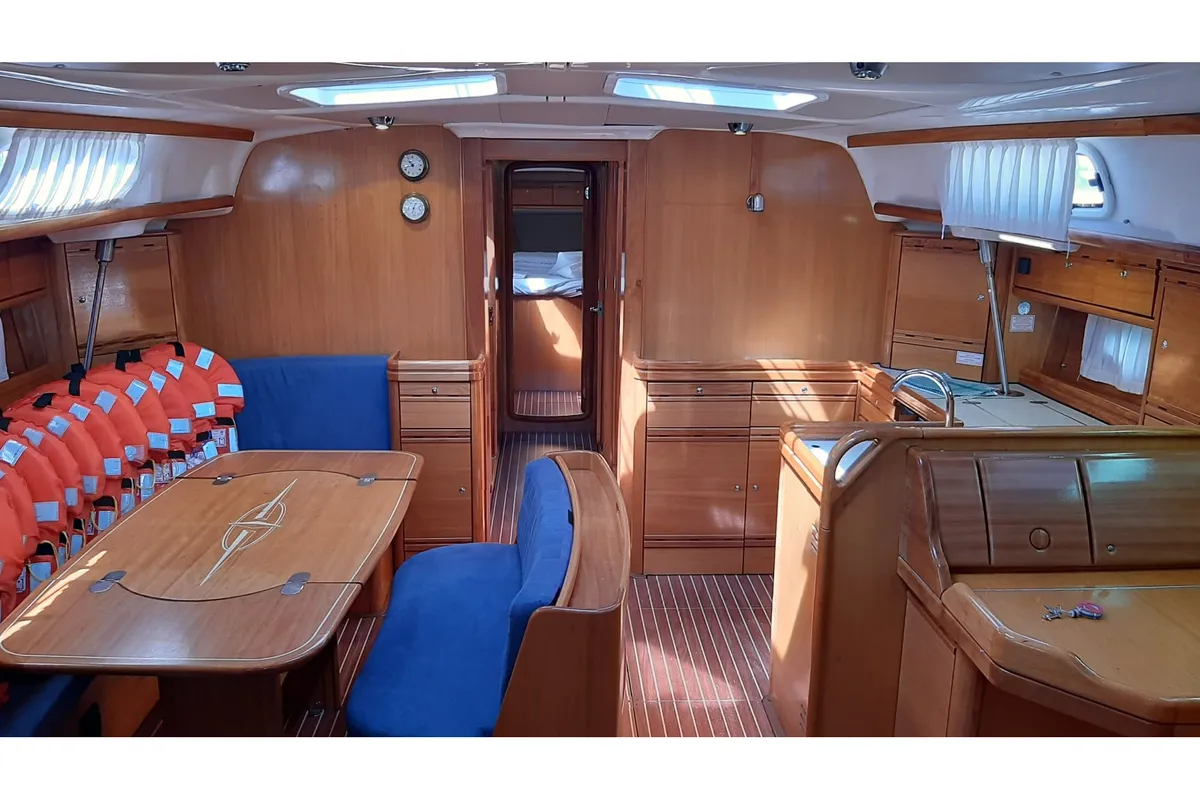 Salon of Barolo I, a Bavaria 50 sailboat at Grad Trogir, Croatia