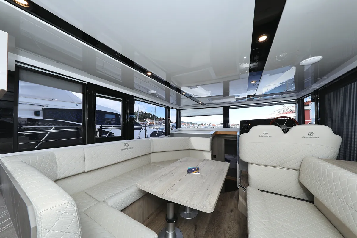 Salon of Mackata, a Cobra Yachts Seamaster 45 motor yacht at Grad Vodice, Croatia