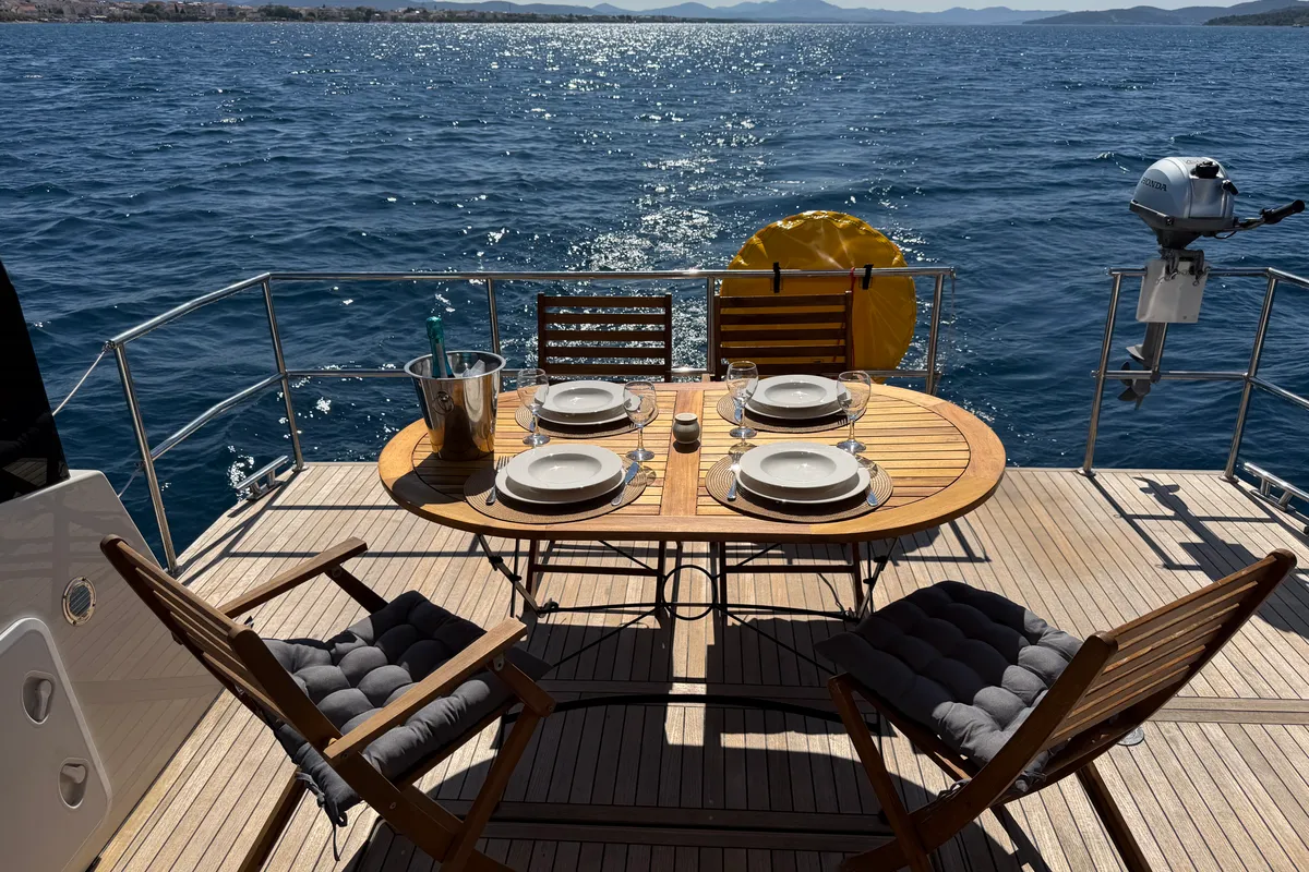 Galley of Mackata, a Cobra Yachts Seamaster 45 motor yacht at Grad Vodice, Croatia