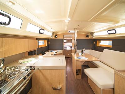 Galley of Kos 41, a Beneteau Oceanis 41.1 sailboat at Lefkada, Greece