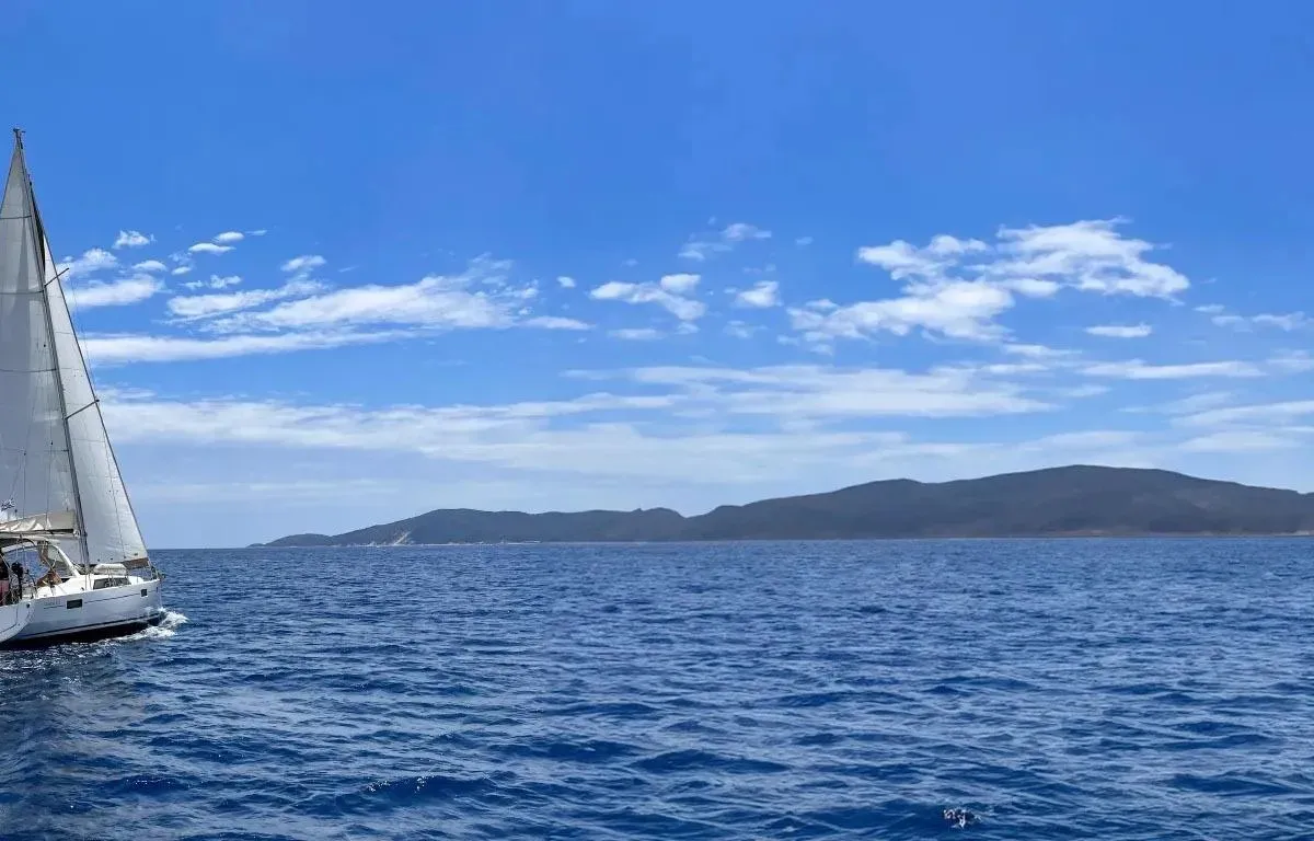 Kos 41, a Beneteau Oceanis 41.1 sailboat at Lefkada, Greece