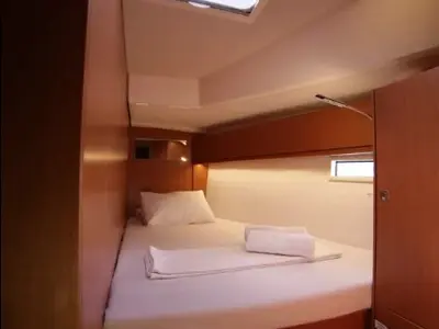 Cabin on Sail Deneb, a Bavaria Cruiser 46 sailboat at Marmaris, Turkey