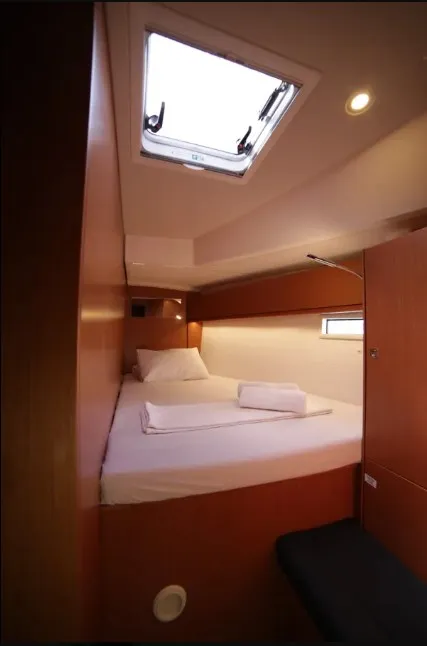Cabin on Sail Deneb, a Bavaria Cruiser 46 sailboat at Marmaris, Turkey