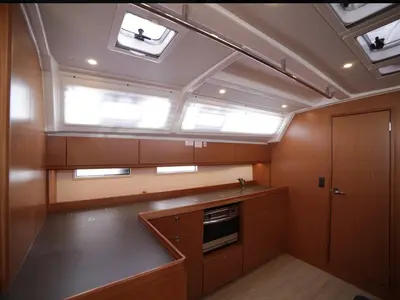 Galley of Sail Deneb, a Bavaria Cruiser 46 sailboat at Marmaris, Turkey