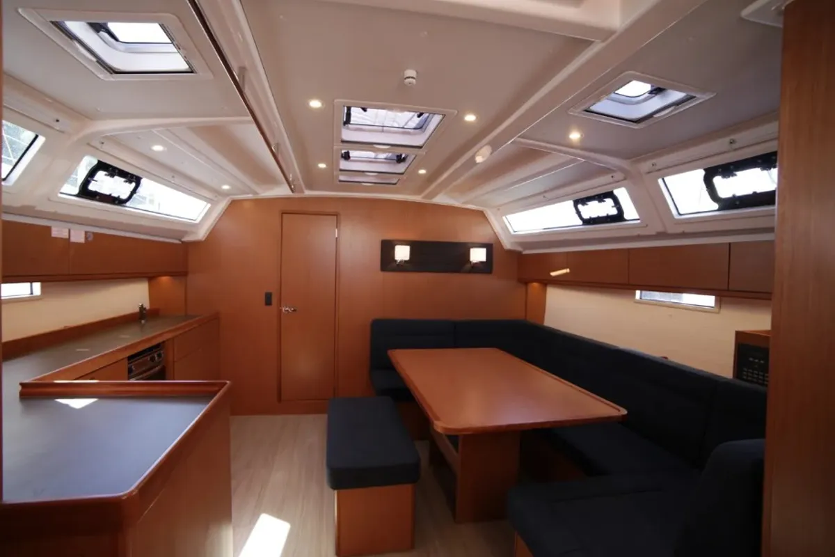 Salon of Sail Deneb, a Bavaria Cruiser 46 sailboat at Marmaris, Turkey