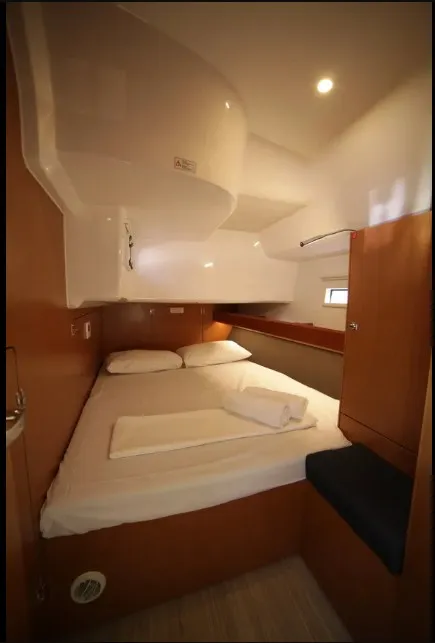 Cabin on Sail Deneb, a Bavaria Cruiser 46 sailboat at Marmaris, Turkey