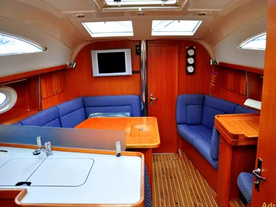 Salon of Orca. O, a Elan Impression 384 sailboat at Izola / Isola, Slovenia