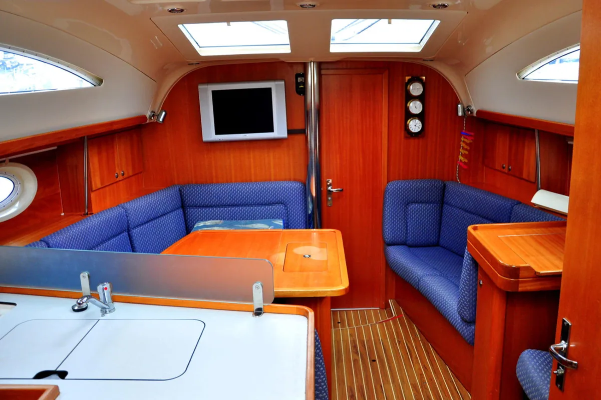 Salon of Orca. O, a Elan Impression 384 sailboat at Izola / Isola, Slovenia