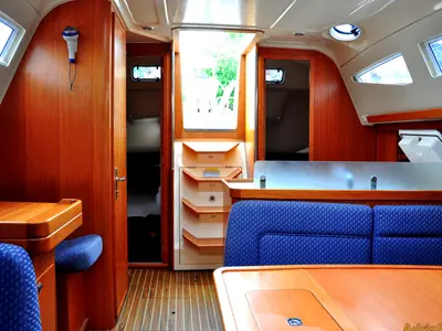 Salon of Orca. O, a Elan Impression 384 sailboat at Izola / Isola, Slovenia