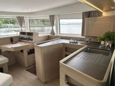 Galley of All Blue I, a Lagoon 42 catamaran at Municipal Unit of Lefkada, Greece