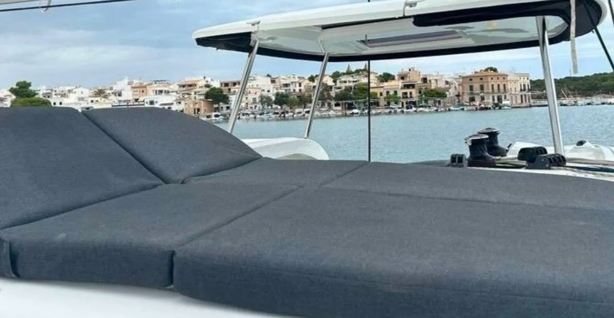 Deck of All Blue I, a Lagoon 42 catamaran at Municipal Unit of Lefkada, Greece