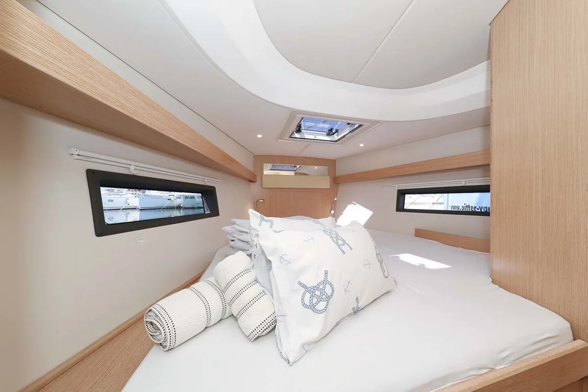Cabin on Leya, a Bavaria C42 Style sailboat at Grad Biograd na Moru, Croatia