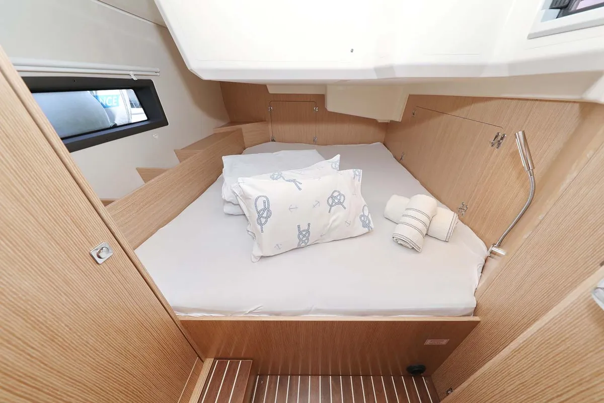 Cabin on Leya, a Bavaria C42 Style sailboat at Grad Biograd na Moru, Croatia