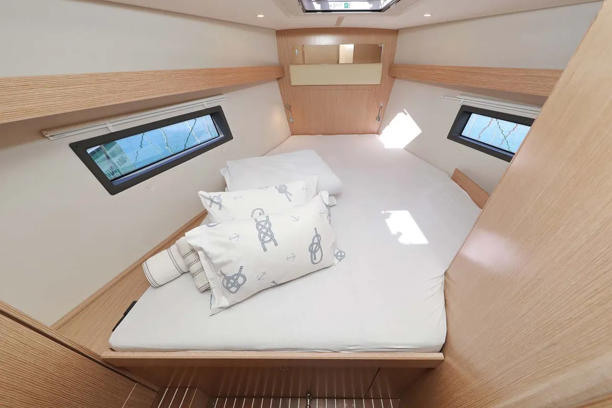 Cabin on Leya, a Bavaria C42 Style sailboat at Grad Biograd na Moru, Croatia