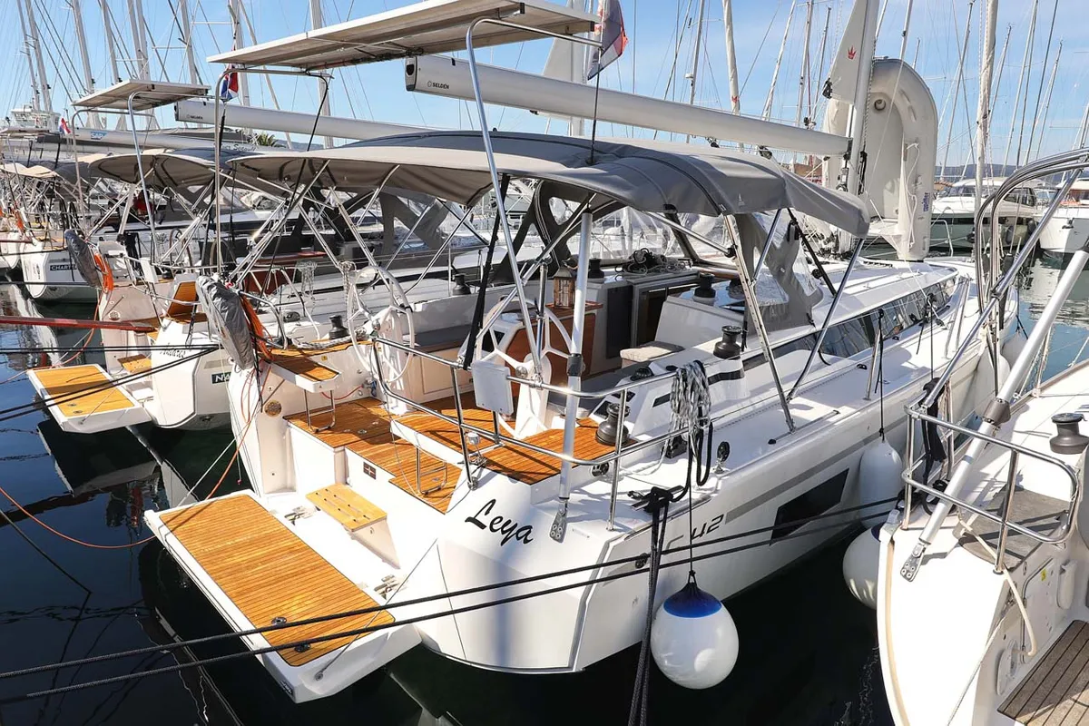 Exterior view of Leya, a Bavaria C42 Style sailboat at Grad Biograd na Moru, Croatia