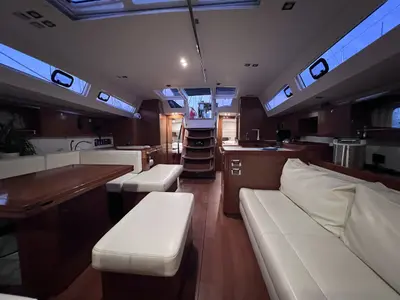 Salon of Beneteau Oceanis 60, a sailboat at Split, Croatia