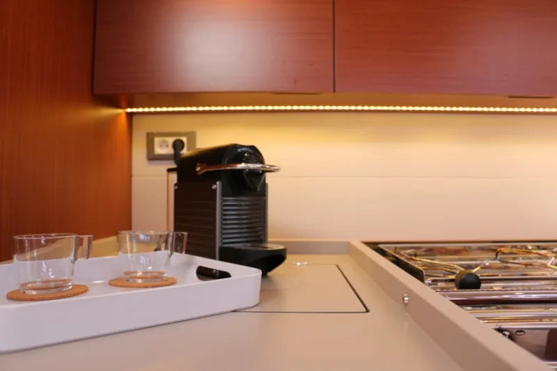 Galley of Pisces, a Beneteau Oceanis 51.1 sailboat at Jezera, Croatia