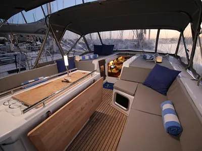Deck of Pisces, a Beneteau Oceanis 51.1 sailboat at Jezera, Croatia
