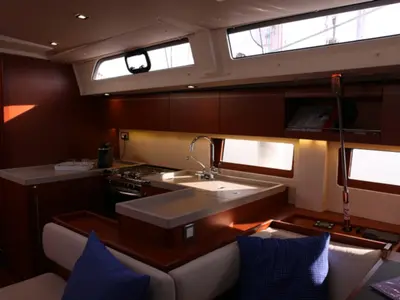 Galley of Pisces, a Beneteau Oceanis 51.1 sailboat at Jezera, Croatia