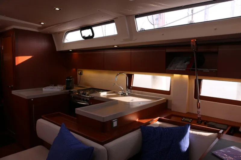 Galley of Pisces, a Beneteau Oceanis 51.1 sailboat at Jezera, Croatia