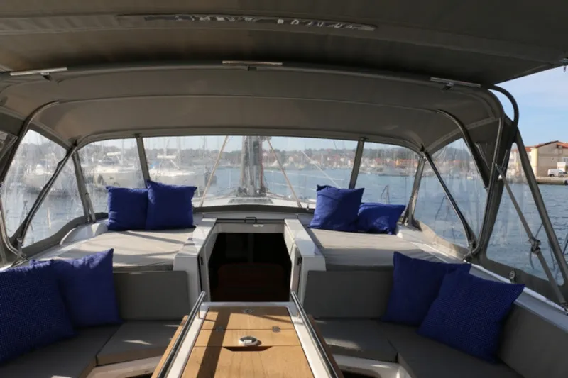 Deck of Pisces, a Beneteau Oceanis 51.1 sailboat at Jezera, Croatia