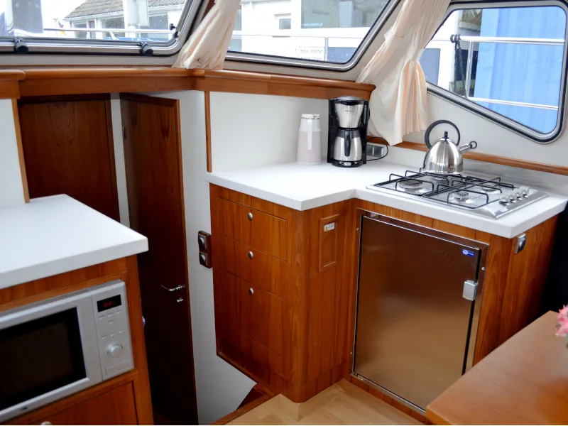 Galley of De Drait Advantage 38, a motorboat at Drachten, Netherlands