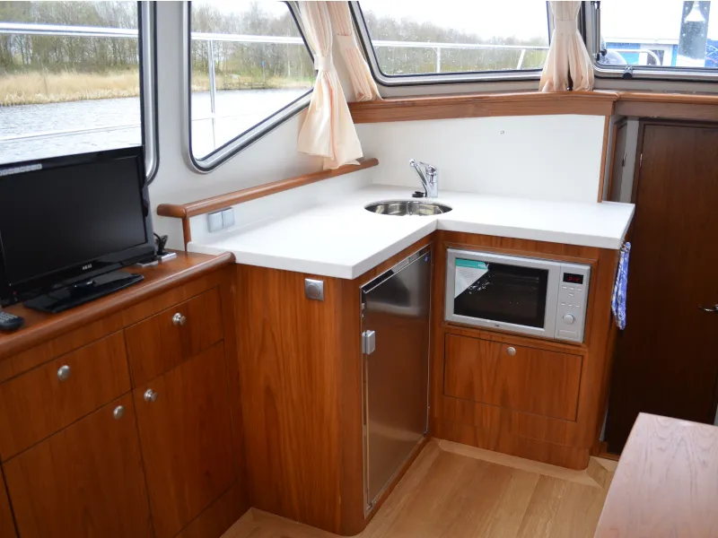 Galley of De Drait Advantage 38, a motorboat at Drachten, Netherlands