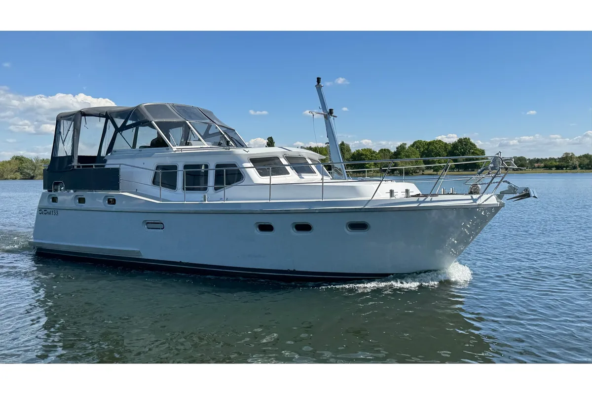 Exterior view of De Drait Advantage 38, a motorboat at Drachten, Netherlands