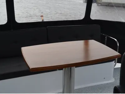 Deck of De Drait Advantage 38, a motorboat at Drachten, Netherlands