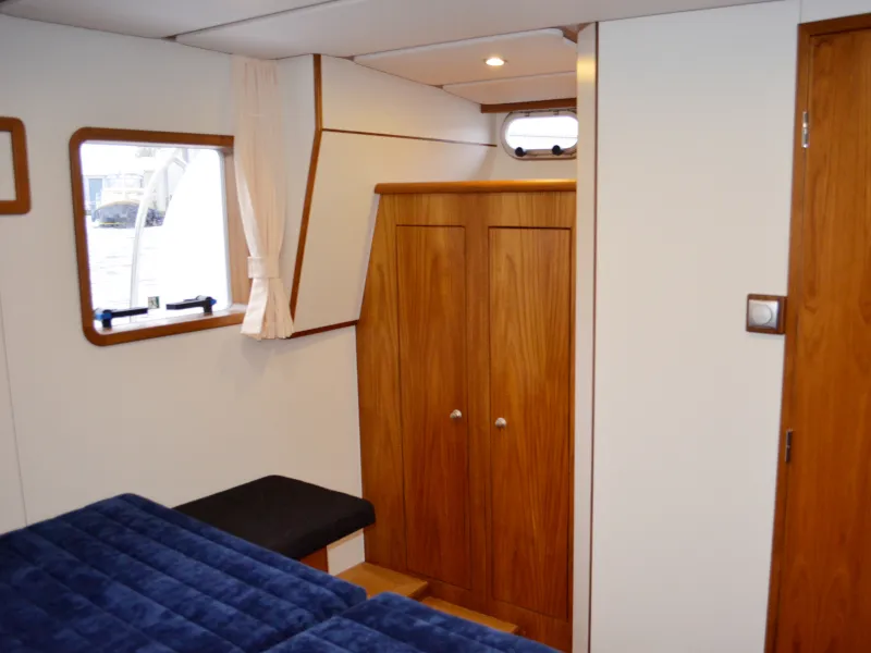 Cabin on De Drait Advantage 38, a motorboat at Drachten, Netherlands