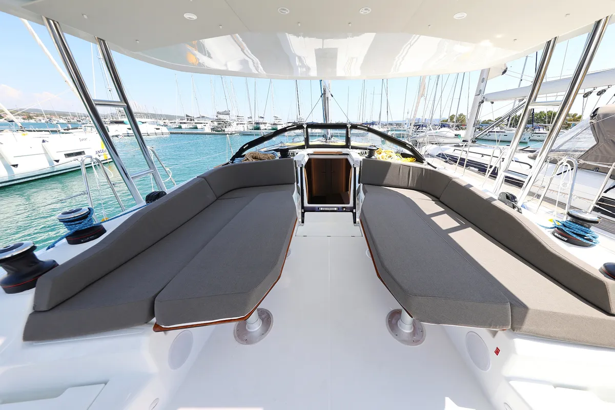 Deck of Ocean Rose, a Dufour 48 sailboat at Općina Sukošan, Croatia
