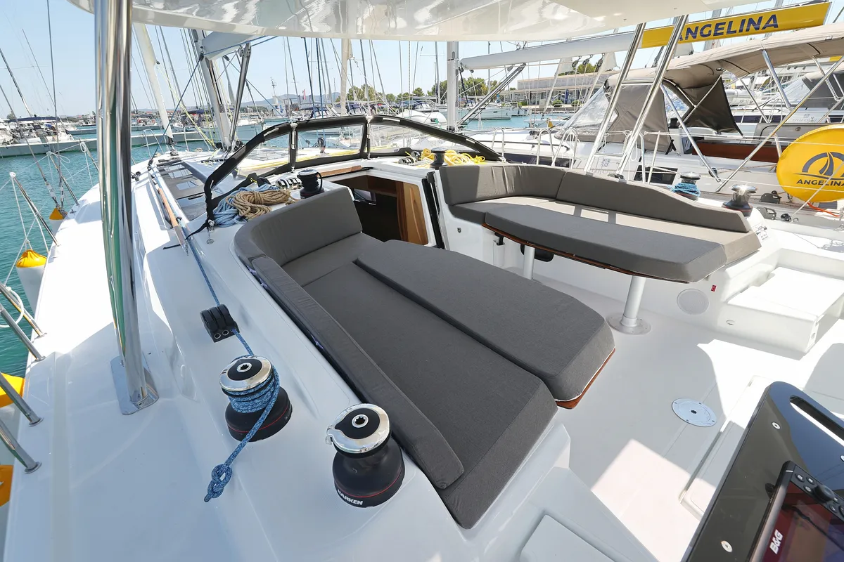 Deck of Ocean Rose, a Dufour 48 sailboat at Općina Sukošan, Croatia