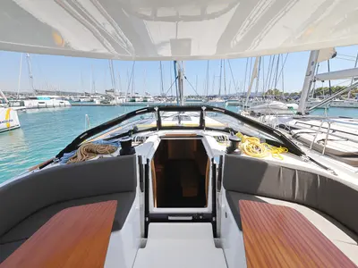Deck of Ocean Rose, a Dufour 48 sailboat at Općina Sukošan, Croatia