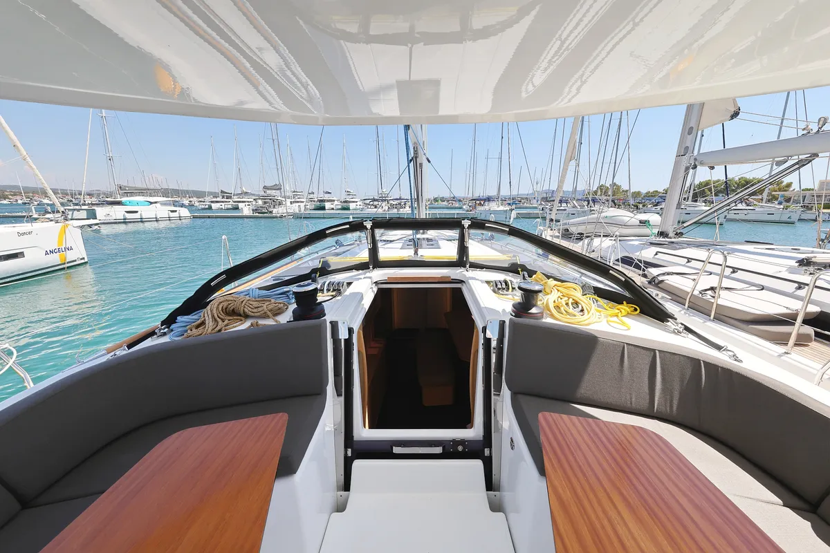 Deck of Ocean Rose, a Dufour 48 sailboat at Općina Sukošan, Croatia