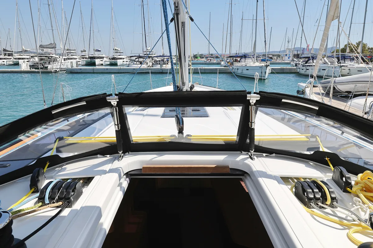 Deck of Ocean Rose, a Dufour 48 sailboat at Općina Sukošan, Croatia