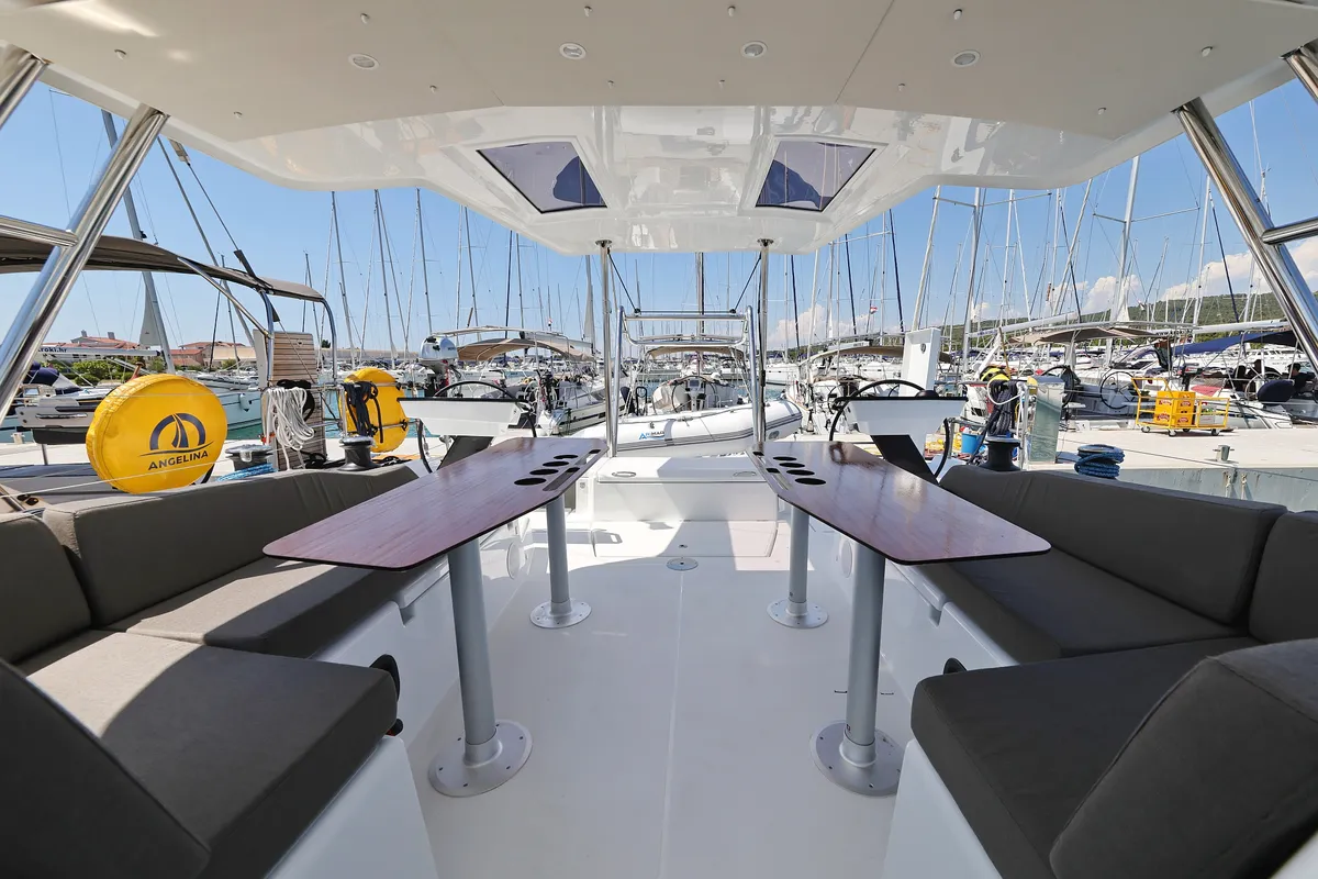 Deck of Ocean Rose, a Dufour 48 sailboat at Općina Sukošan, Croatia