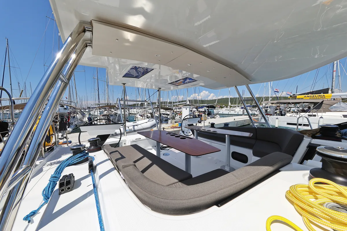 Deck of Ocean Rose, a Dufour 48 sailboat at Općina Sukošan, Croatia
