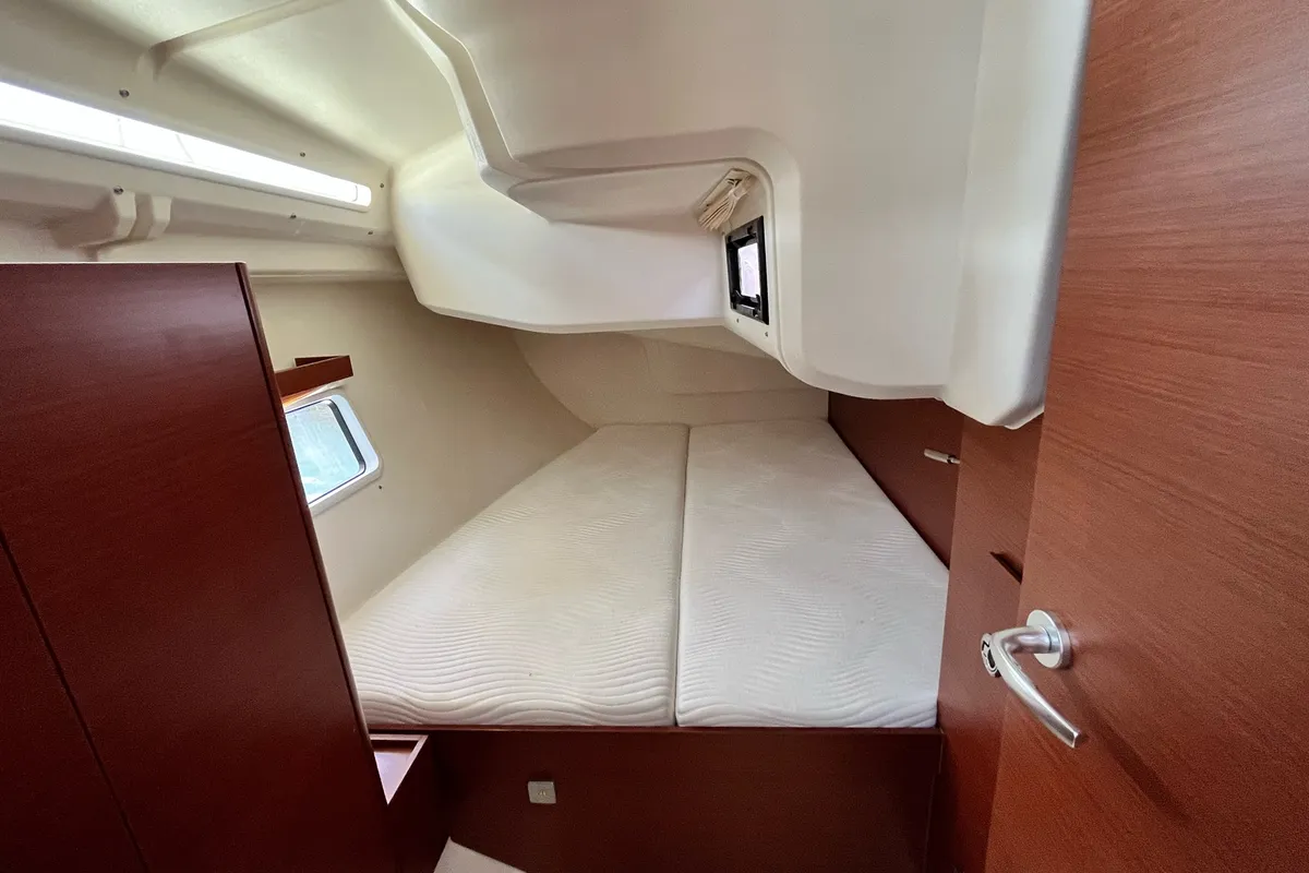 Cabin on Anyma, a Hanse 418 sailboat at Thessaloniki, Greece