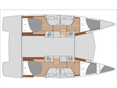 Floor plan of La Dolce Vita, a Fountaine Pajot Isla 40 catamaran at Marmaris, Turkey