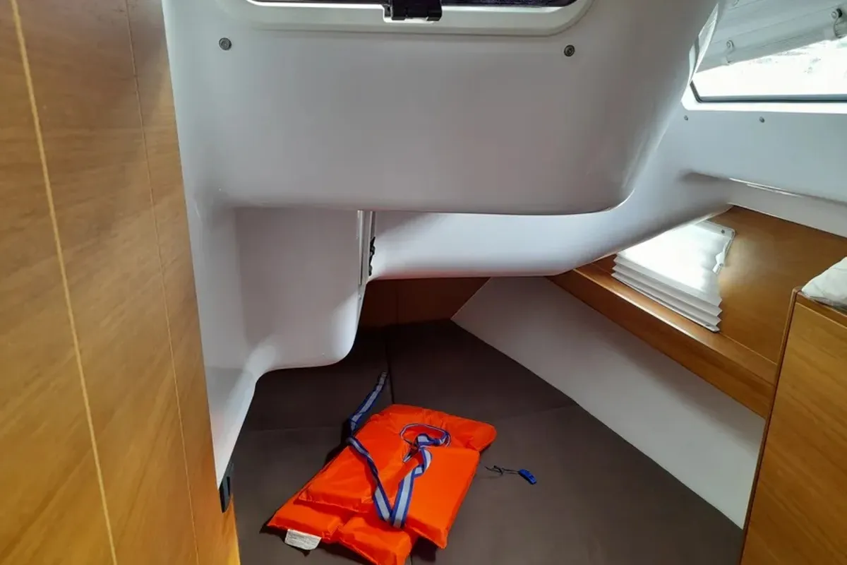Cabin on Marialen, a Elan Impression 45.1 sailboat at Athens, Greece