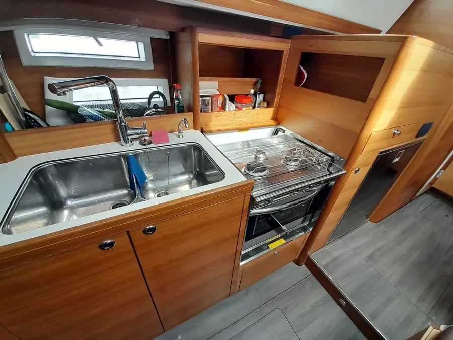 Galley of Marialen, a Elan Impression 45.1 sailboat at Athens, Greece