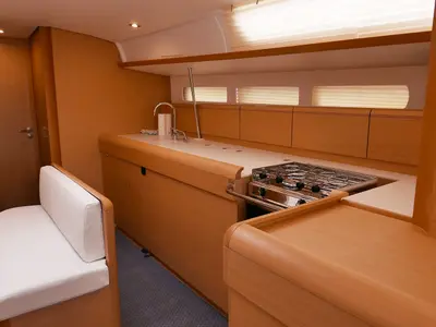 Galley of Impavida, a Jeanneau Sun Odyssey 519 sailboat at San Vincenzo, Italy